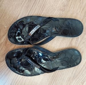 Coach Poppy patent leather sandals
